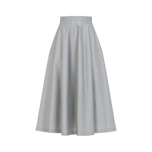 Alberta Ferretti Grey Virgin Wool Midi Skirt - NWT